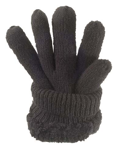 Knitted Glove Fleecy Lined Black