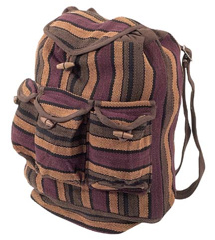 Dhurry Backpack Brown 3 Front Pockets