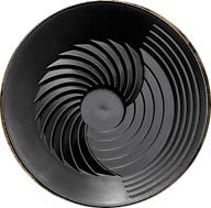 Turbo Gold Pan Black Plastic 16&quot; 40cm