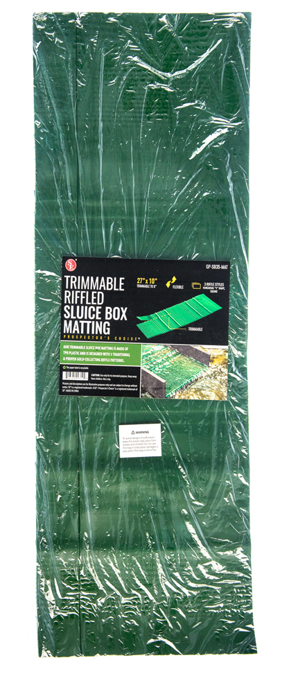 69x25 cm Trimmable Riffled TPR Light Weight Sluice Box Matting Green Colour